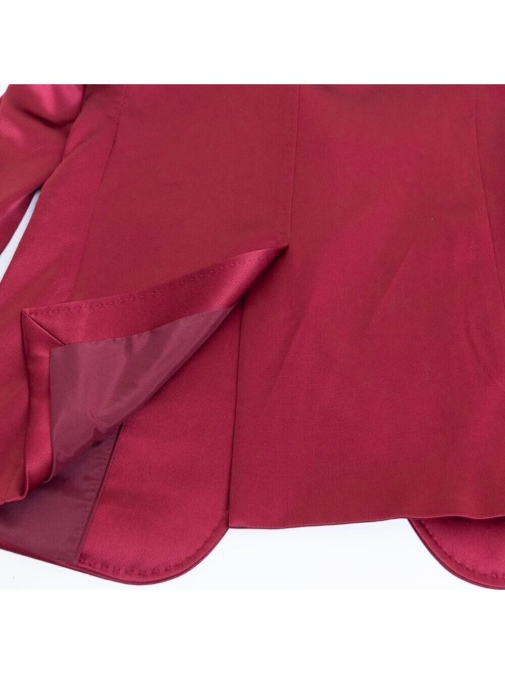 Lafayette 148 New York Red Satin Button Blazer Jacket Whitney Structured XS - Picture 12 of 15
